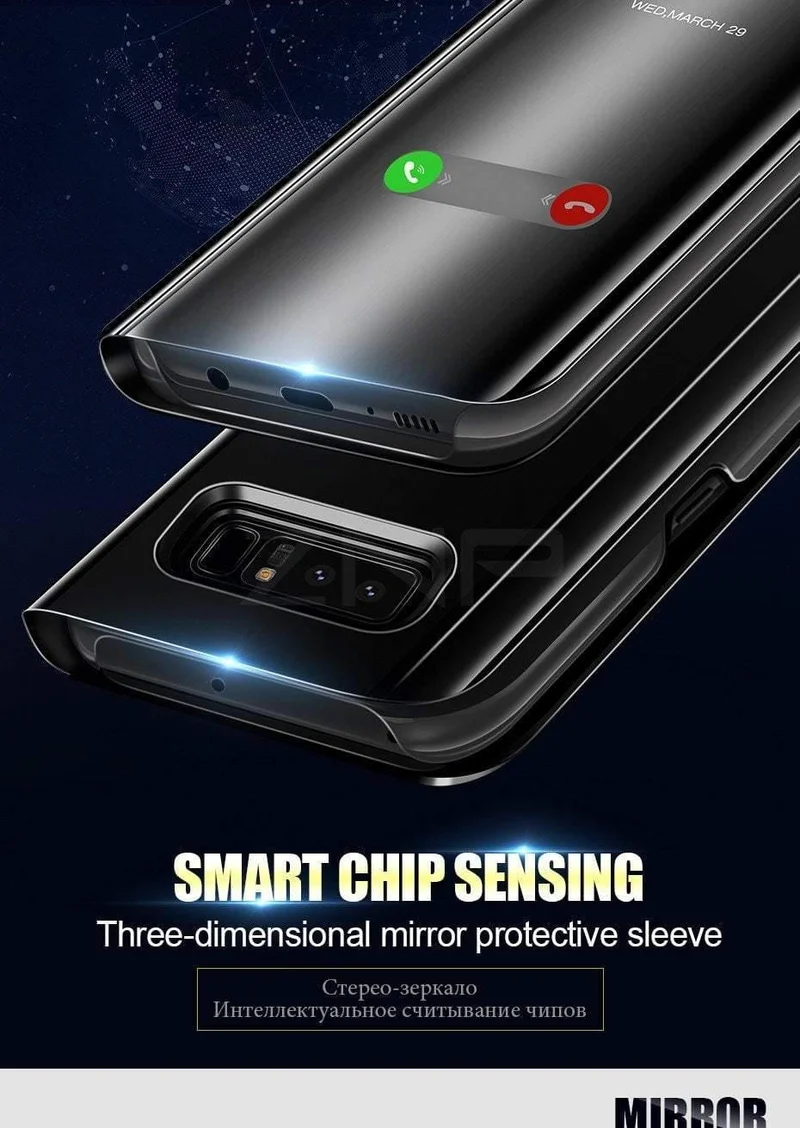 ZNP Smart Mirror Flip-Telefonhülle für Samsung Galaxy S9 S8 S7 S6 Edge Plus A3 A5 A7 J3 J5 J7 2017 Standabdeckung für Note 8 A8-Hüllen