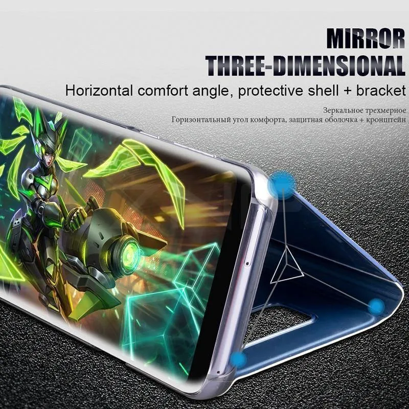 ZNP Smart Mirror Flip-Telefonhülle für Samsung Galaxy S9 S8 S7 S6 Edge Plus A3 A5 A7 J3 J5 J7 2017 Standabdeckung für Note 8 A8-Hüllen