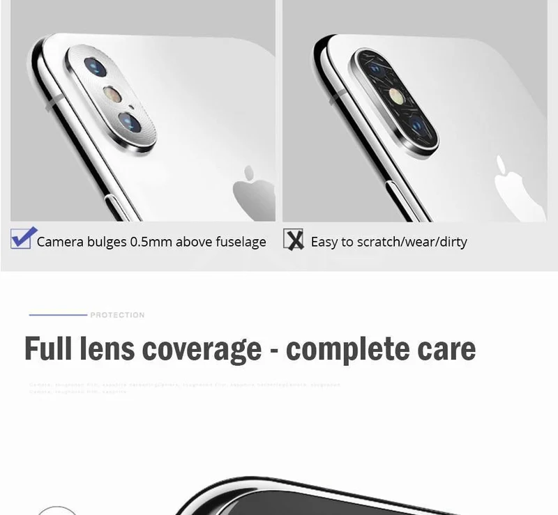 ZNP Volle Abdeckung Telefon Kamera Schutz Film Für iPhone X XS Max XR Telefon Kamera Displayschutzfolie Fall Für iPhone 7 8 Plus