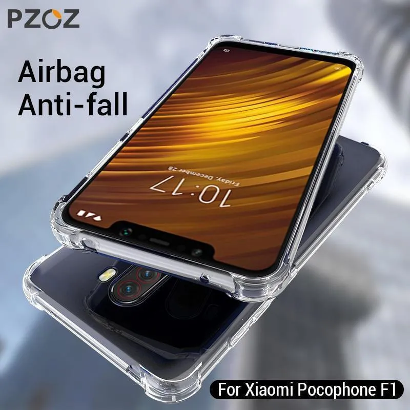 PZOZ Für Xiaomi Pocophone F1 Fall Stoßfest Telefon Schutz Shell Abdeckung TPU Soft Clear Schutz Tasche Für Xiaomi F1 PocophoneF1