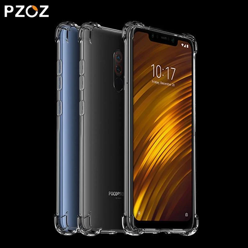 PZOZ Für Xiaomi Pocophone F1 Fall Stoßfest Telefon Schutz Shell Abdeckung TPU Soft Clear Schutz Tasche Für Xiaomi F1 PocophoneF1