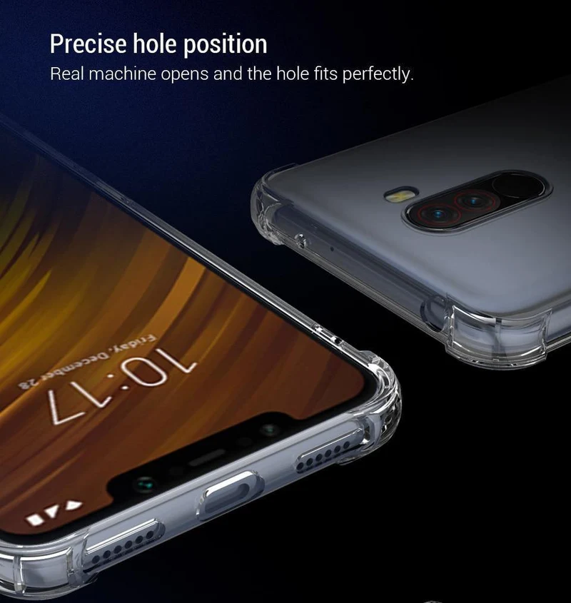 PZOZ Für Xiaomi Pocophone F1 Fall Stoßfest Telefon Schutz Shell Abdeckung TPU Soft Clear Schutz Tasche Für Xiaomi F1 PocophoneF1