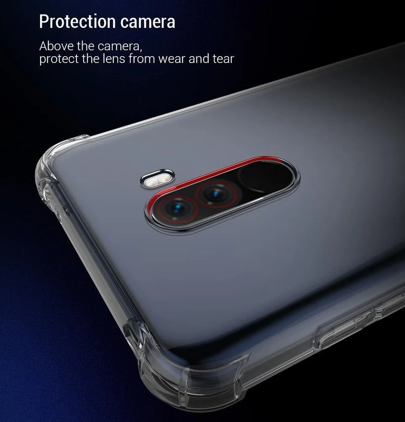 PZOZ Für Xiaomi Pocophone F1 Fall Stoßfest Telefon Schutz Shell Abdeckung TPU Soft Clear Schutz Tasche Für Xiaomi F1 PocophoneF1