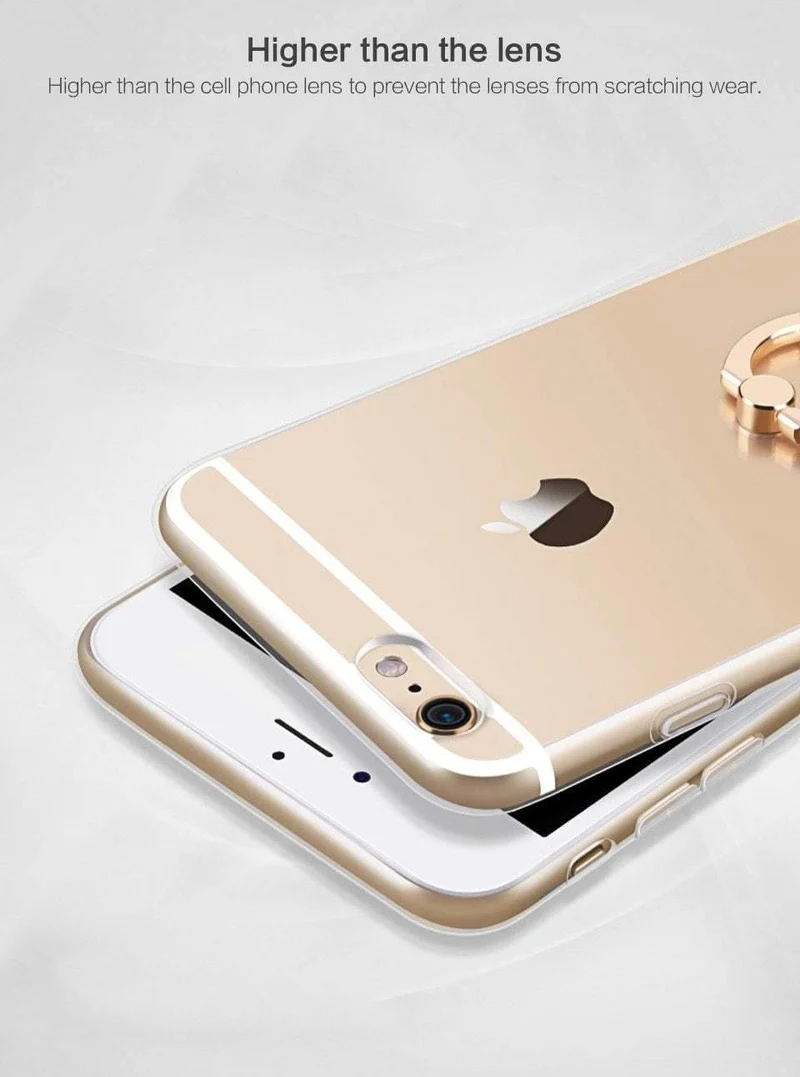 PZOZ Ringhalterhülle für iPhone X 6 6s 7 8 Plus 7P 8P Luxus-Silikon-Mobiltelefon-Schutzhülle Weiche TPU-Rückseiten-Abdeckungsschale