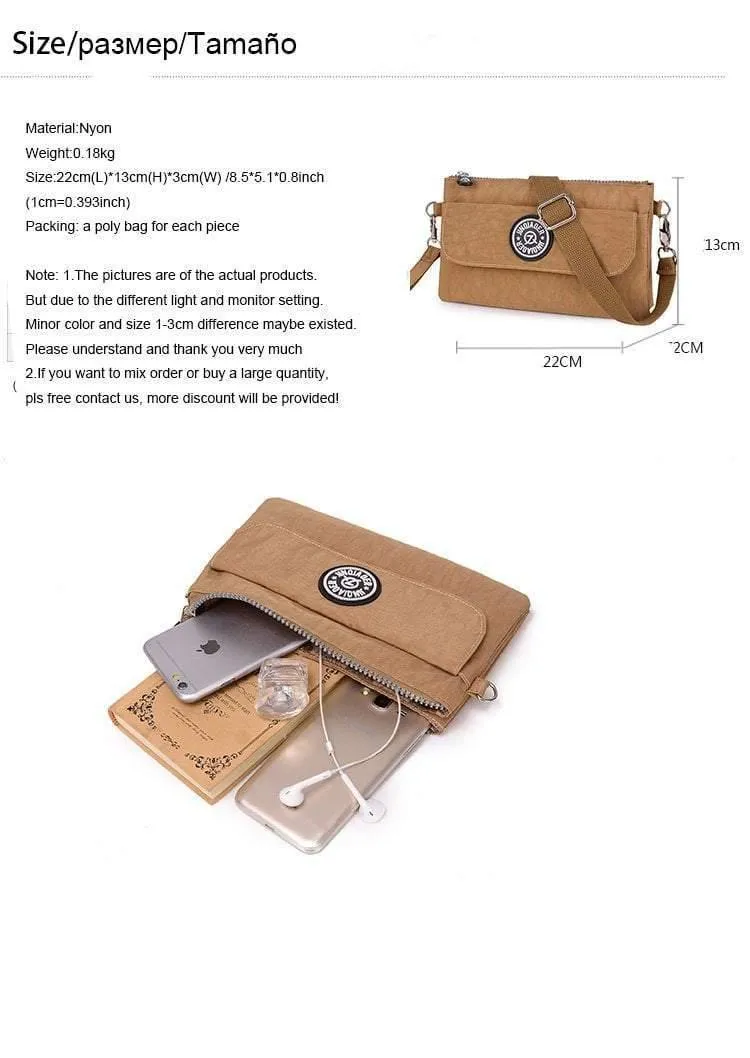 Damen Messenger Bags Wasserdichte Nylon Tageskupplung Geldbörse Lässig Kleine Umhängetasche Für Mädchen Weibliche Tote Handtaschen Armband Bolsa