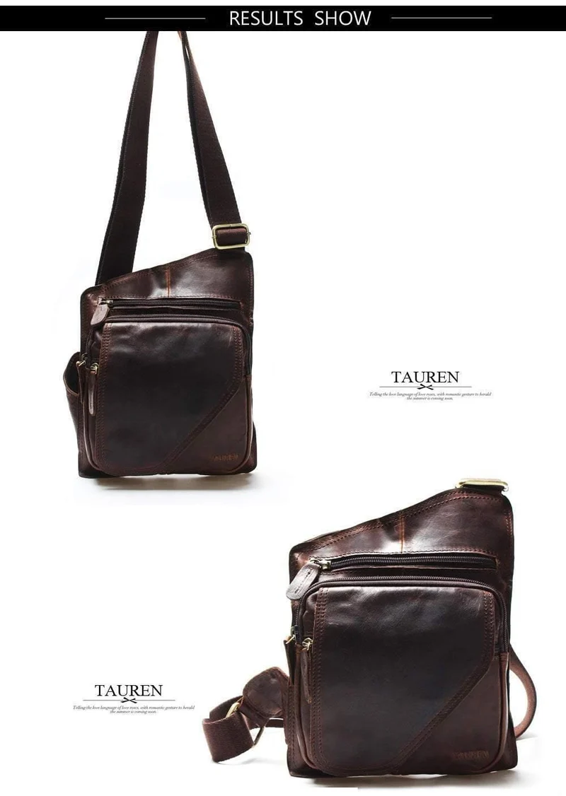 Vintage Casual Crazy Horse Leder Echtes Rindsleder Männer Brust Tasche Kleine Messenger Taschen Für Mann Schulter Taschen