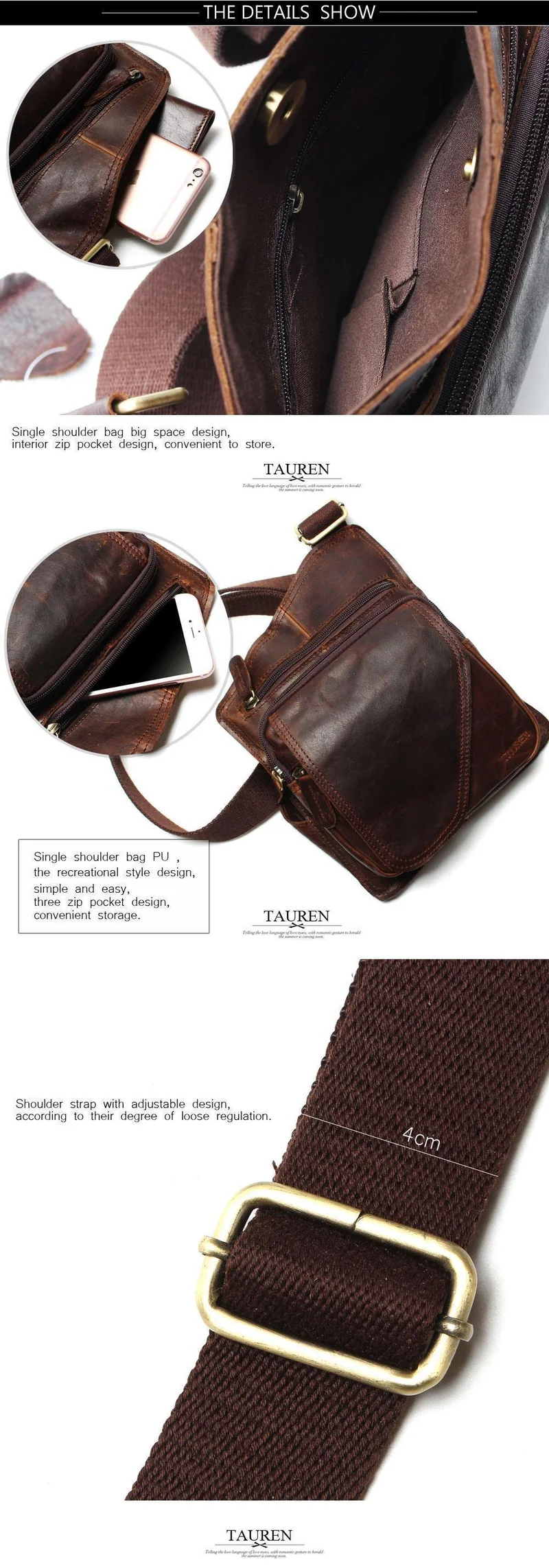 Vintage Casual Crazy Horse Leder Echtes Rindsleder Männer Brust Tasche Kleine Messenger Taschen Für Mann Schulter Taschen