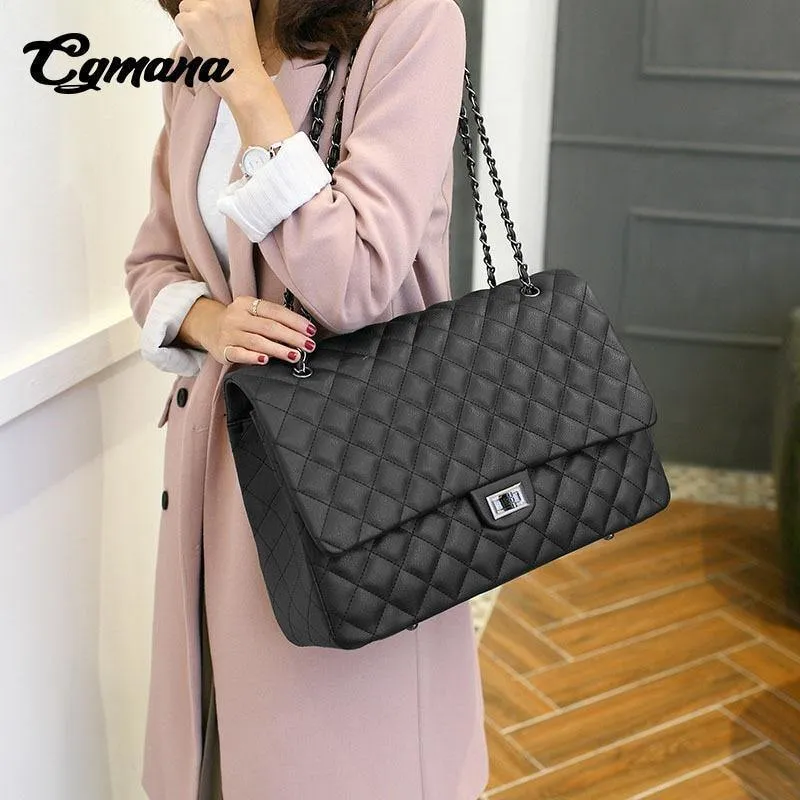 Große Kapazität Tasche Große Umhängetasche Frauen Reisetaschen Leder Pu Stepp Tasche Weibliche Luxus Handtaschen Bolsa Feminina