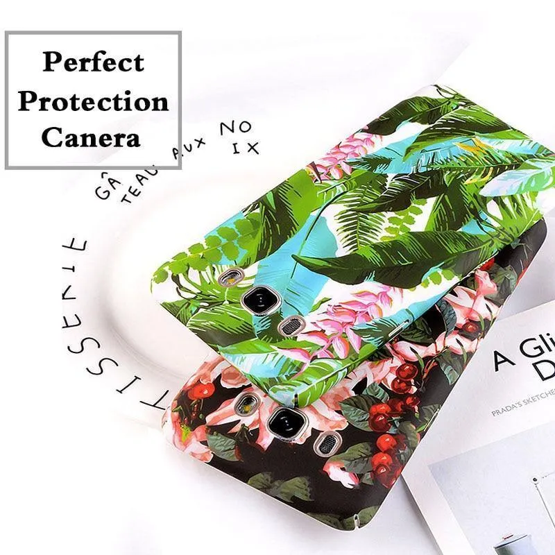 USLION Flower Phone Case for Samsung Galaxy S9 S8 Plus S7 Edge Note 9 8 A8 A6 A7 A5 A3 J7 J5 J3 J2 Prime Cover Hard PC Cases
