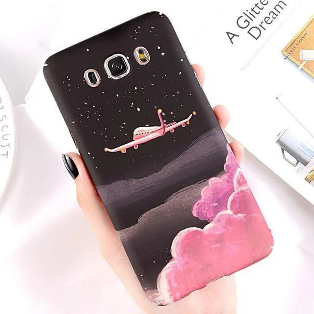 USLION Flower Phone Case for Samsung Galaxy S9 S8 Plus S7 Edge Note 9 8 A8 A6 A7 A5 A3 J7 J5 J3 J2 Prime Cover Hard PC Cases