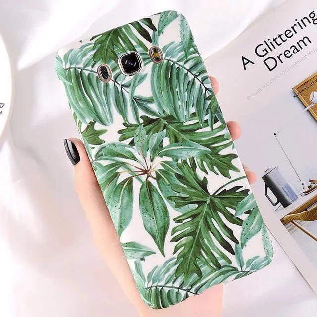 USLION Flower Phone Case for Samsung Galaxy S9 S8 Plus S7 Edge Note 9 8 A8 A6 A7 A5 A3 J7 J5 J3 J2 Prime Cover Hard PC Cases