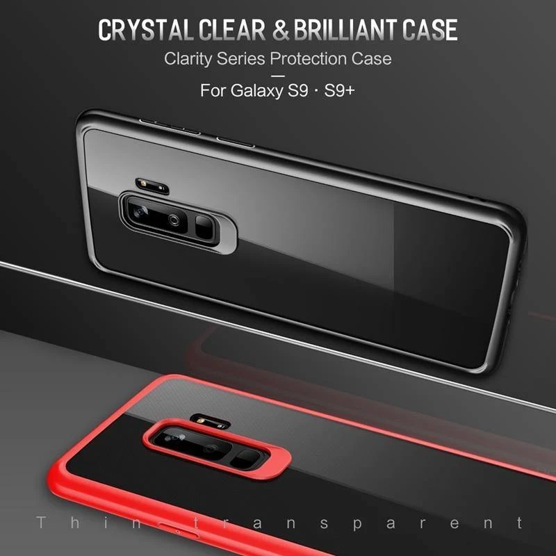 ROCK Slim Transparent Case for Galaxy S9 S9 Plus,Premium TPU+PC Anti-knock Phone Case for Samsung Galaxy S9 S9+