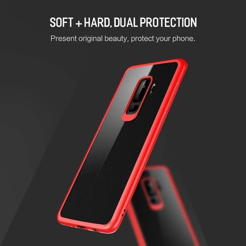 ROCK Slim Transparent Case for Galaxy S9 S9 Plus,Premium TPU+PC Anti-knock Phone Case for Samsung Galaxy S9 S9+