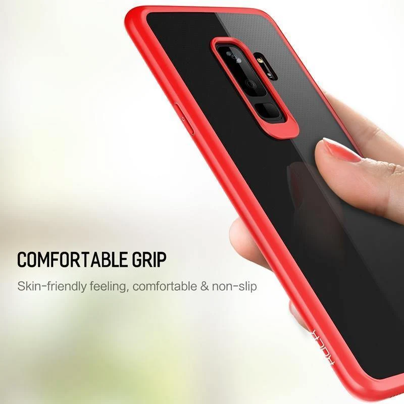 ROCK Slim Transparent Case for Galaxy S9 S9 Plus,Premium TPU+PC Anti-knock Phone Case for Samsung Galaxy S9 S9+