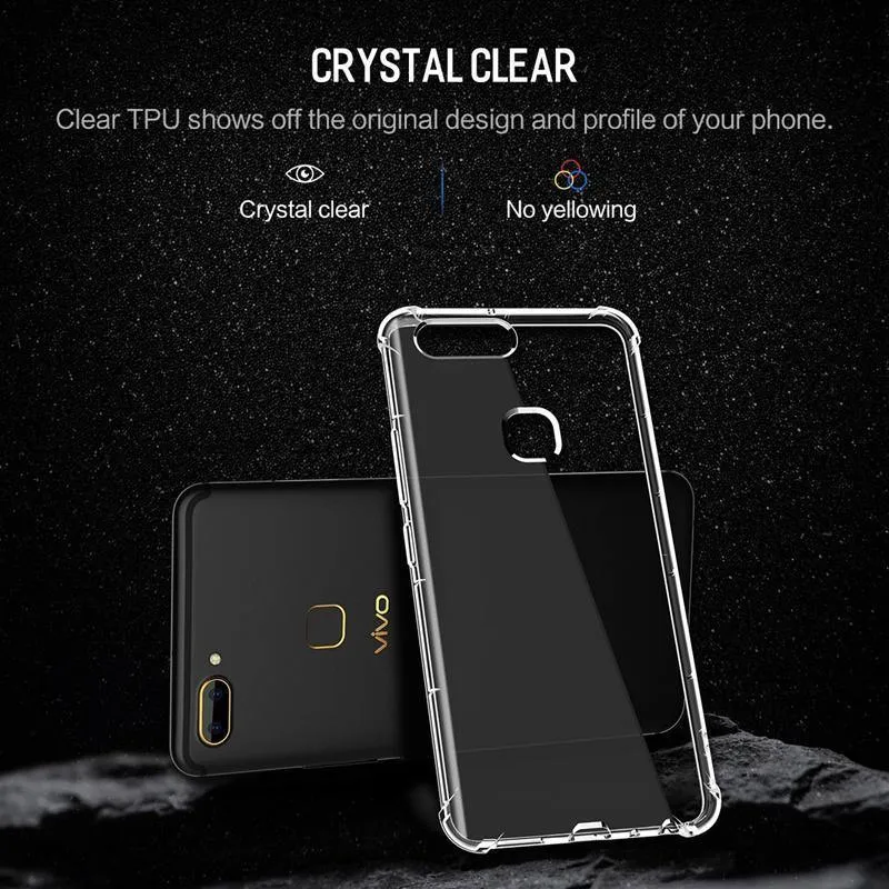 Heavy Duty Protection Silicone Case For Vivo X20, ROCK Anti Knock Phone Case for Vivo X20 TPU Cover Case For Vivo X20
