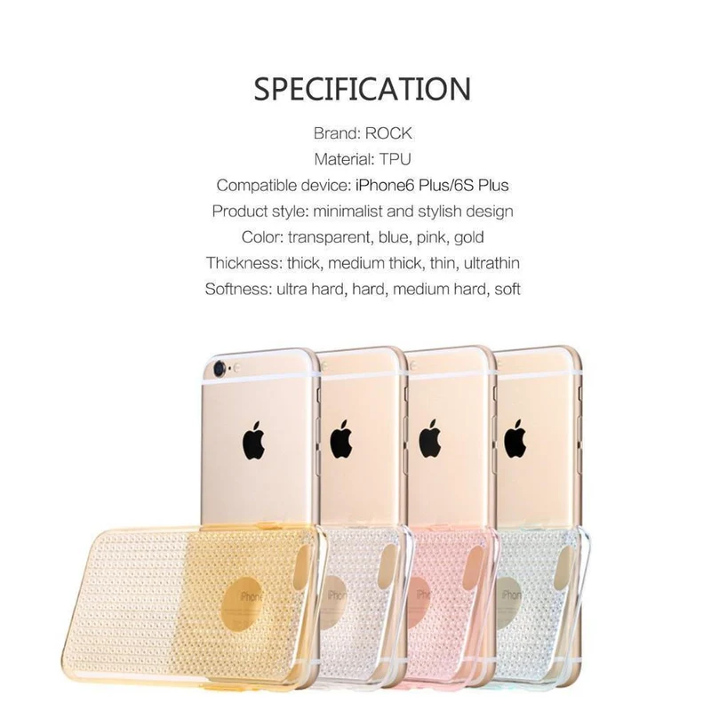 ROCK Fla Phone Case For iPhone 6 plus cover Series Luxury Slim Armor cover shell TPU Slim Cover for iPhone 6 plus Clearance 49%