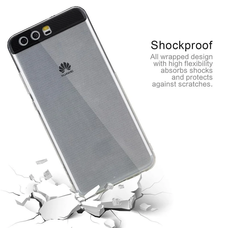 ROCK Ace Series Silicone Phone Case for Huawei P10 P10 plus, Transparent TPU Slim Back case cover for Huawei P10/p10 plus