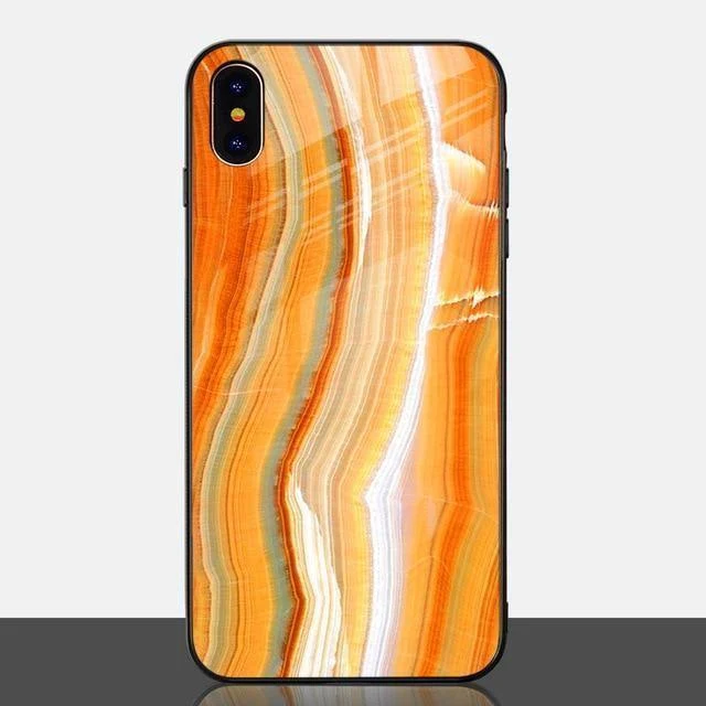 TOMKAS Luxury Marble Phone Case for iPhone X Xs Max Glass PC Agate Back Cover Silicone Soft Edge Coque Case for iPhone XS Max XR