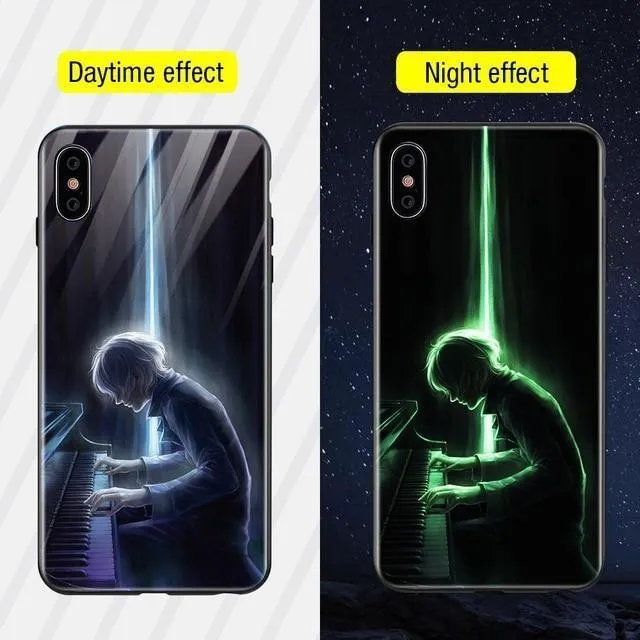 TOMKAS Leuchtende Tierglashülle für iPhone X XS MAX XS Luxus-Silikon-Telefonhülle für iPhone 7 8 Plus Hüllen für iPhone 6 S 6S
