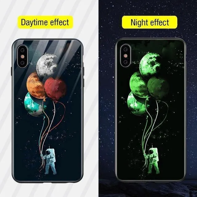 TOMKAS Leuchtende Tierglashülle für iPhone X XS MAX XS Luxus-Silikon-Telefonhülle für iPhone 7 8 Plus Hüllen für iPhone 6 S 6S