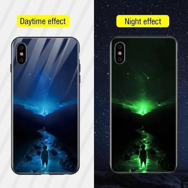 TOMKAS Leuchtende Tierglashülle für iPhone X XS MAX XS Luxus-Silikon-Telefonhülle für iPhone 7 8 Plus Hüllen für iPhone 6 S 6S