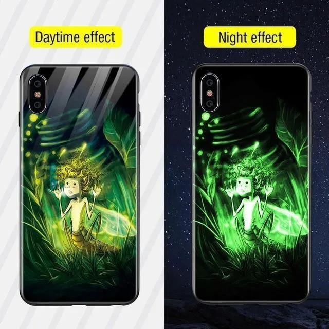 TOMKAS Leuchtende Tierglashülle für iPhone X XS MAX XS Luxus-Silikon-Telefonhülle für iPhone 7 8 Plus Hüllen für iPhone 6 S 6S