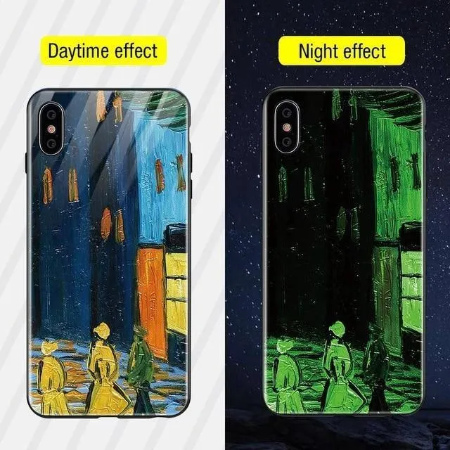 TOMKAS Leuchtende Tierglashülle für iPhone X XS MAX XS Luxus-Silikon-Telefonhülle für iPhone 7 8 Plus Hüllen für iPhone 6 S 6S