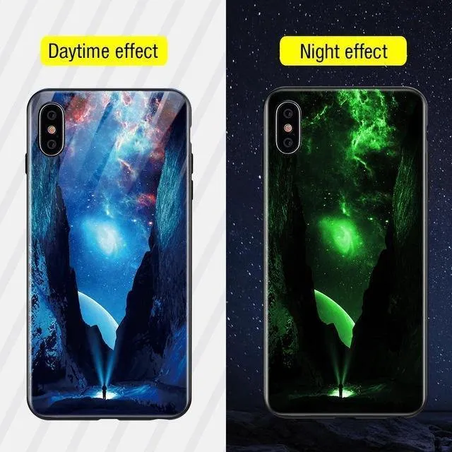 TOMKAS Leuchtende Tierglashülle für iPhone X XS MAX XS Luxus-Silikon-Telefonhülle für iPhone 7 8 Plus Hüllen für iPhone 6 S 6S