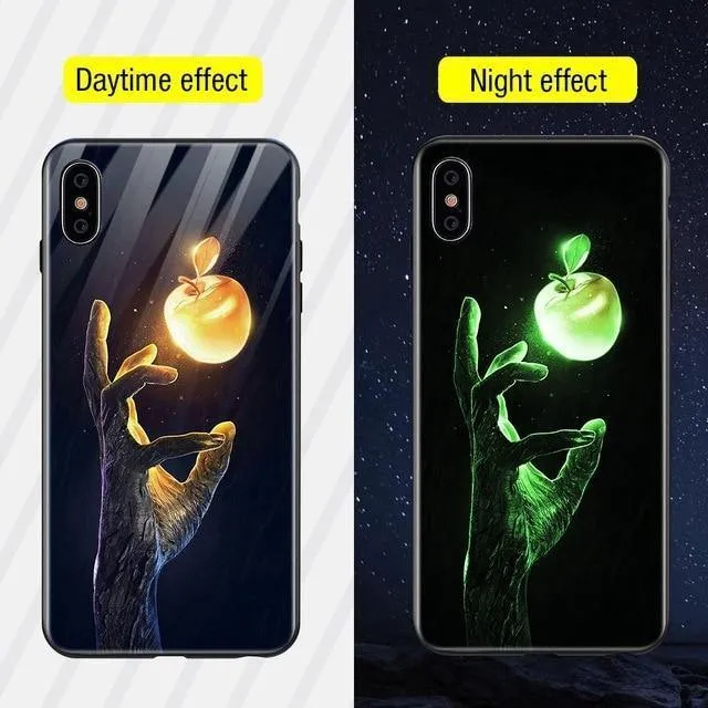 TOMKAS Leuchtende Tierglashülle für iPhone X XS MAX XS Luxus-Silikon-Telefonhülle für iPhone 7 8 Plus Hüllen für iPhone 6 S 6S