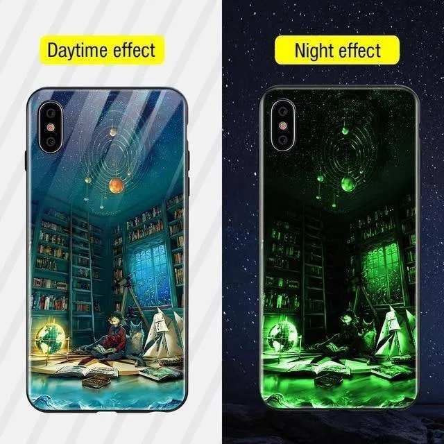 TOMKAS Leuchtende Tierglashülle für iPhone X XS MAX XS Luxus-Silikon-Telefonhülle für iPhone 7 8 Plus Hüllen für iPhone 6 S 6S