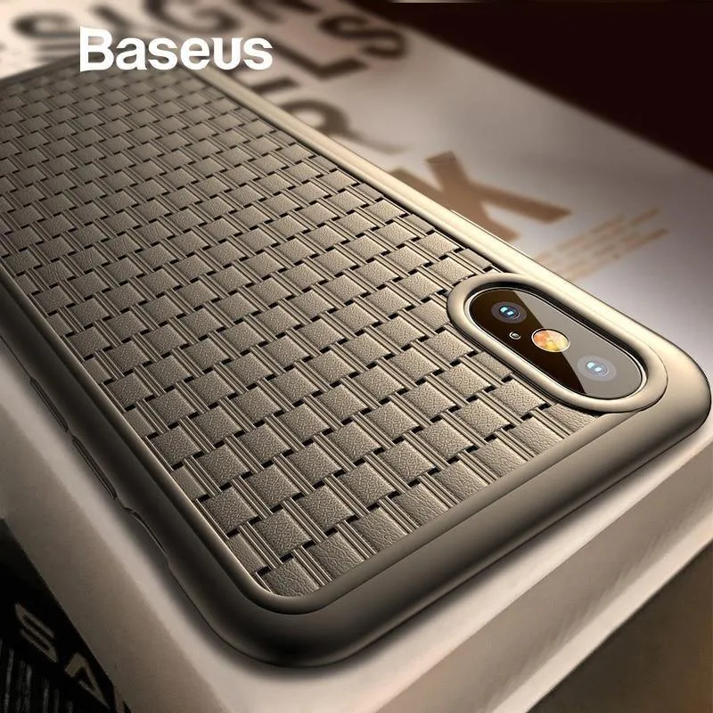 Baseus Luxus-Webhülle für iPhone Xs Xs Max XR 2018, elegantes Gittermuster, weiche Silikon-Handyhülle für iPhone Xs XR