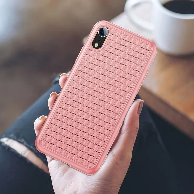 Baseus Luxus-Webhülle für iPhone Xs Xs Max XR 2018, elegantes Gittermuster, weiche Silikon-Handyhülle für iPhone Xs XR