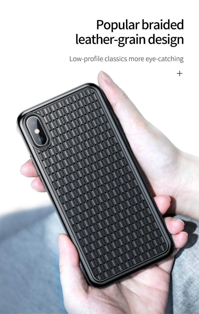 Baseus Luxus-Webhülle für iPhone Xs Xs Max XR 2018, elegantes Gittermuster, weiche Silikon-Handyhülle für iPhone Xs XR