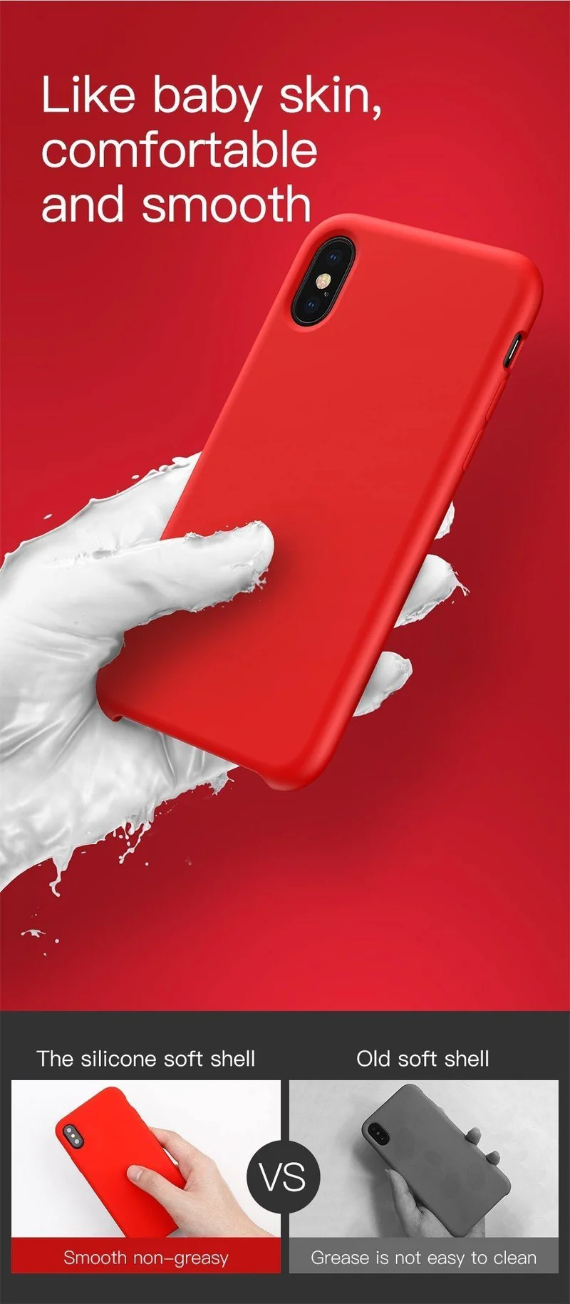Baseus Luxus Flüssigsilikonhülle für iPhone Xs Max Glatte Candy-Farben-Silikonhülle für iPhone Xs Xs Max XR Coque-Telefonabdeckung