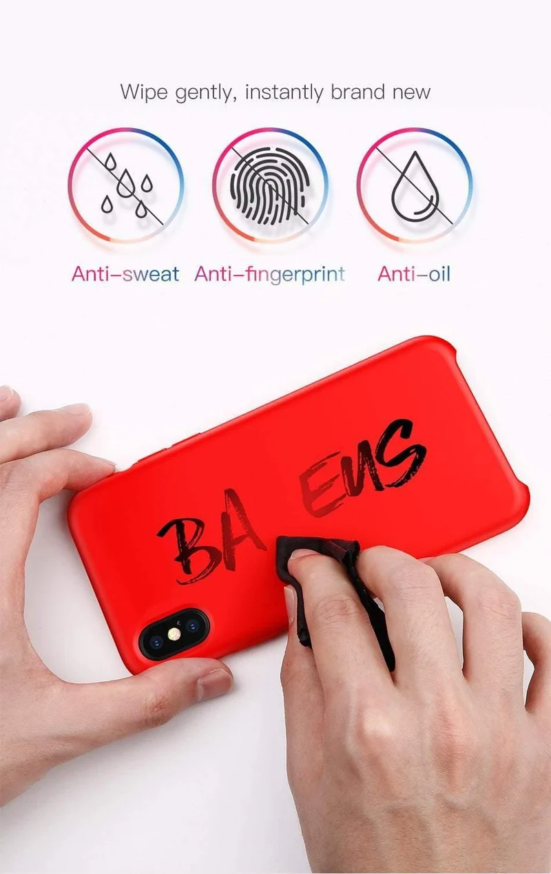 Baseus Luxus Flüssigsilikonhülle für iPhone Xs Max Glatte Candy-Farben-Silikonhülle für iPhone Xs Xs Max XR Coque-Telefonabdeckung