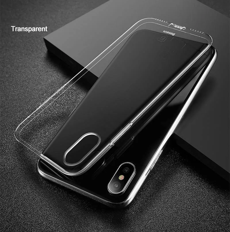 Baseus Ultradünne TPU-Hülle für iPhone X. Schmutzabweisende Hülle, transparente, weiche Silikonhülle mit hoher Transparenz für iPhone X
