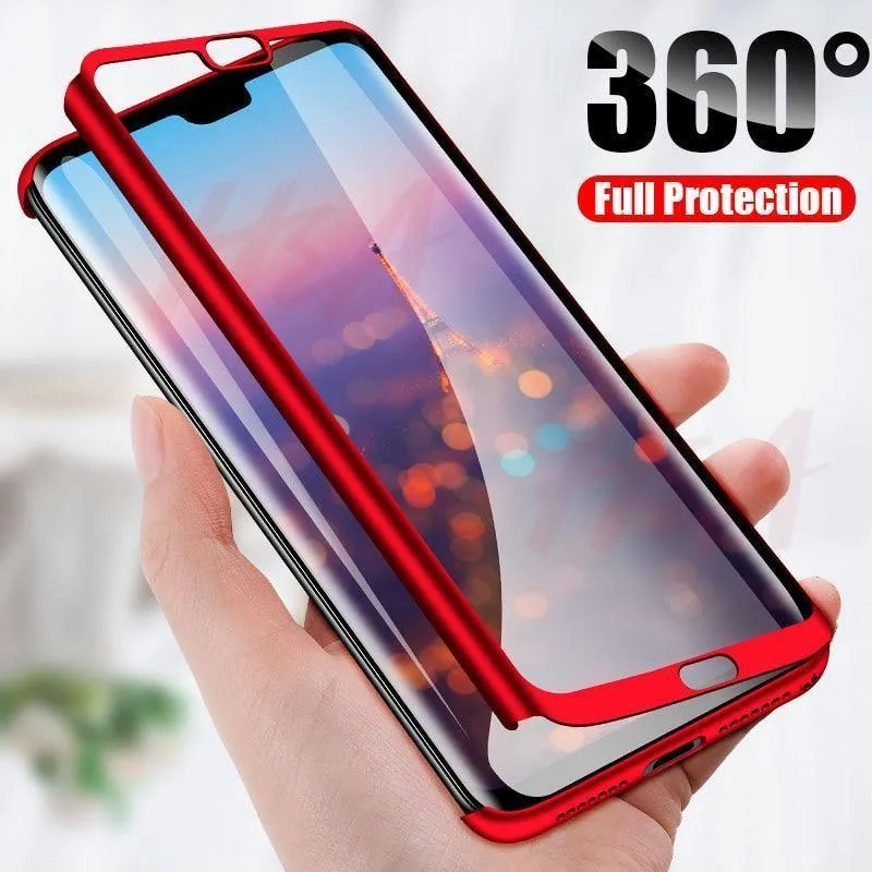 H&A Luxus 360 Grad Vollschutz Handyhülle für Huawei P20 Lite P20 Pro Displayschutzfolie Handyhülle P20 Lite P20 Pro Hülle Glas