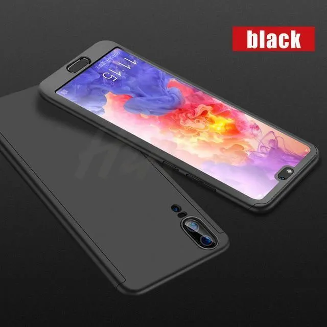 H&A Luxus 360 Grad Vollschutz Handyhülle für Huawei P20 Lite P20 Pro Displayschutzfolie Handyhülle P20 Lite P20 Pro Hülle Glas