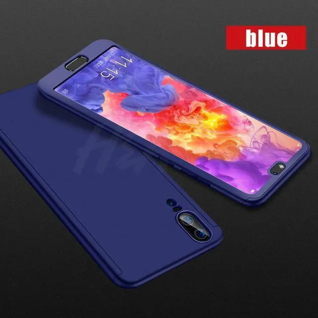 H&A Luxus 360 Grad Vollschutz Handyhülle für Huawei P20 Lite P20 Pro Displayschutzfolie Handyhülle P20 Lite P20 Pro Hülle Glas