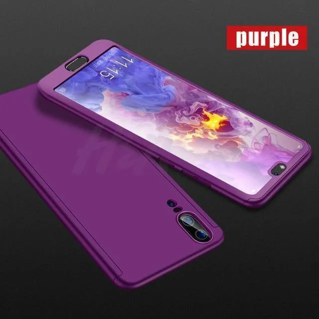 H&A Luxus 360 Grad Vollschutz Handyhülle für Huawei P20 Lite P20 Pro Displayschutzfolie Handyhülle P20 Lite P20 Pro Hülle Glas