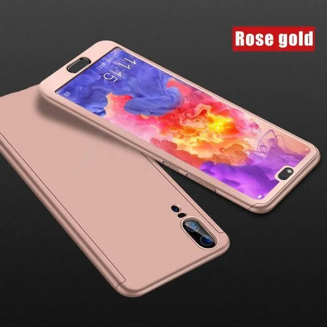 H&A Luxus 360 Grad Vollschutz Handyhülle für Huawei P20 Lite P20 Pro Displayschutzfolie Handyhülle P20 Lite P20 Pro Hülle Glas