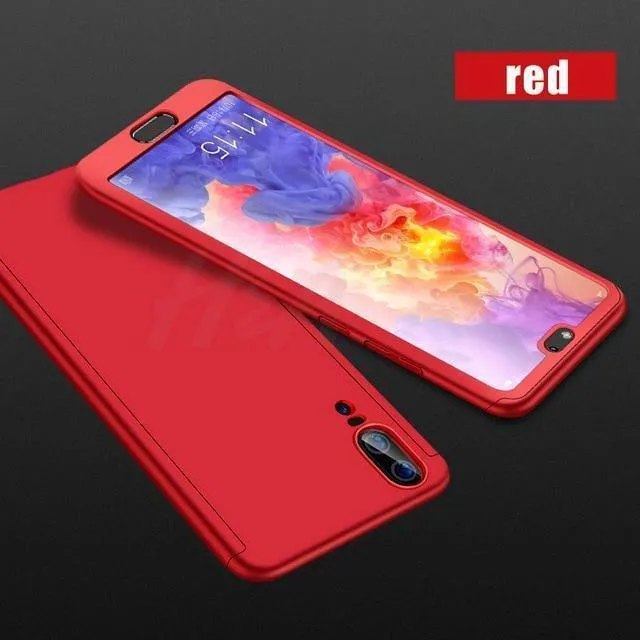 H&A Luxus 360 Grad Vollschutz Handyhülle für Huawei P20 Lite P20 Pro Displayschutzfolie Handyhülle P20 Lite P20 Pro Hülle Glas