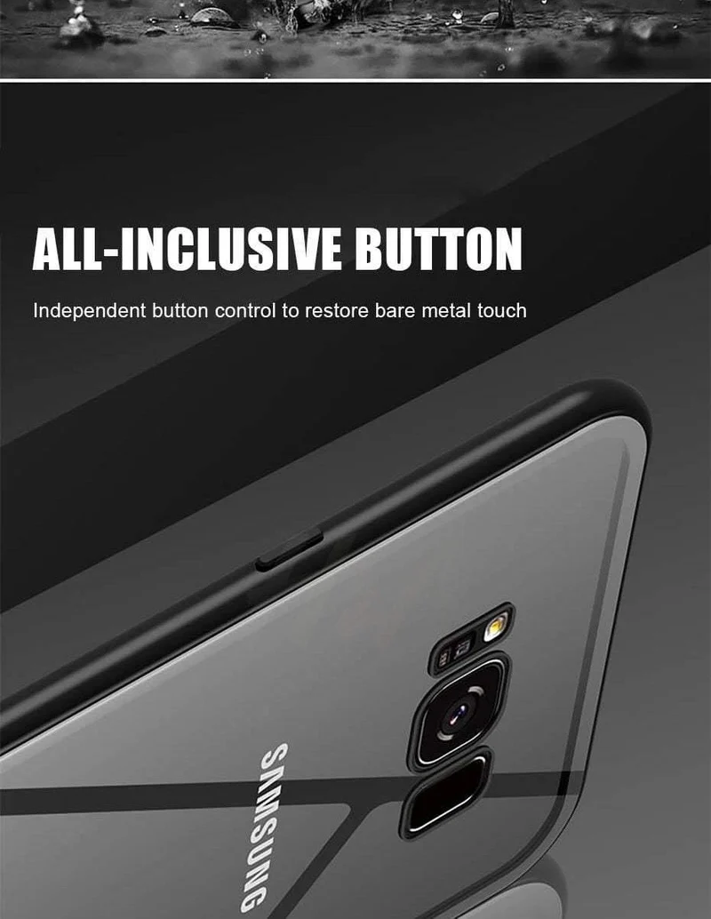 H&A 360 Grad magnetische Adsorptions-Telefonhülle für Samsung Galaxy S9 S8 Plus S7 Edge, gehärtetes Glas, Magnetrückseite, Note 9 8 Hülle