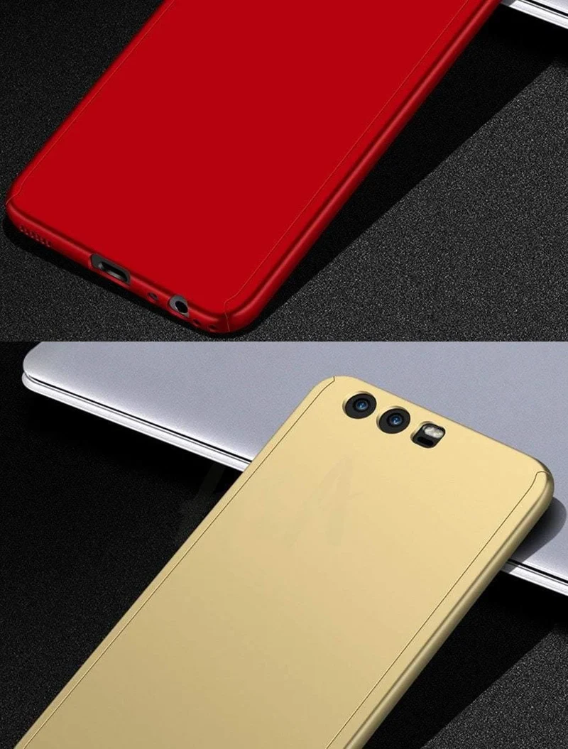 Luxuriöse 360-Grad-Vollschutzhülle für Huawei P10 P9 P8 Lite Mate 20 10 Pro Lite Displayschutzfolie Mate 20 Hülle Glas