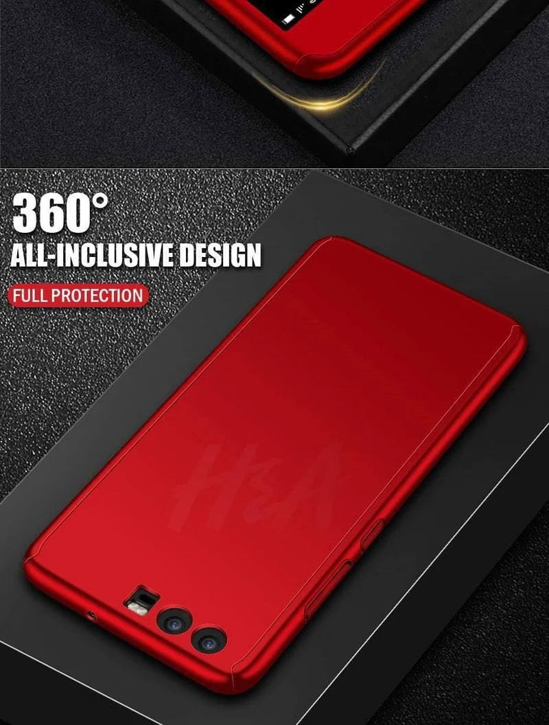 Luxuriöse 360-Grad-Vollschutzhülle für Huawei P10 P9 P8 Lite Mate 20 10 Pro Lite Displayschutzfolie Mate 20 Hülle Glas