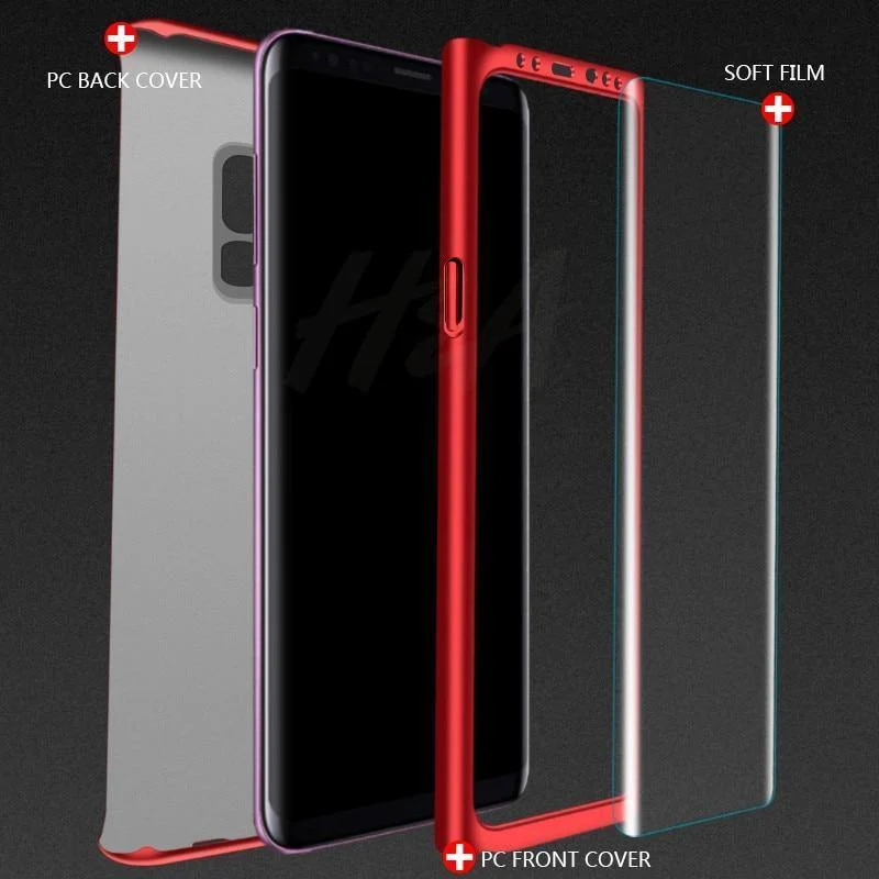 H&A 360-Grad-Vollschutz-Telefonhülle für Samsung Galaxy S9 S8 Plus S7 S6 Edge Displayschutzfolie Telefonabdeckung Note 9 8 S8 Hülle