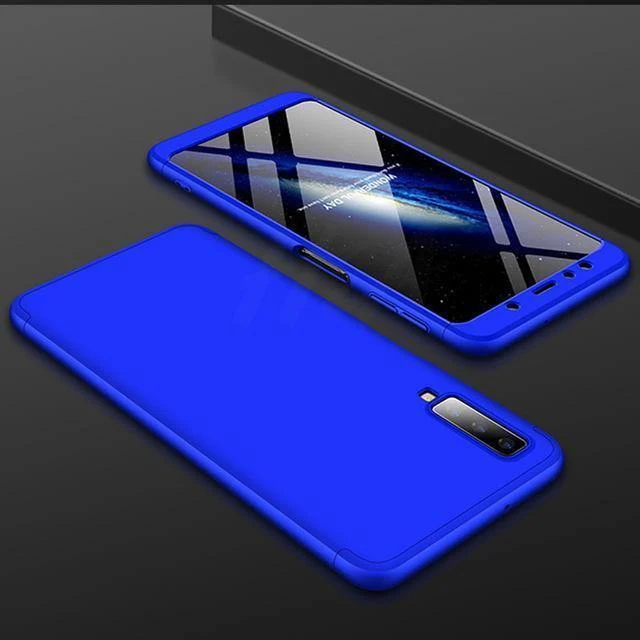 H&A 360-Grad-Vollschutzhülle für Samsung Galaxy J4 Plus J6 Plus J8 A7 2018, matt, stoßfest, PC-Telefonhülle, A7 J8-Hülle