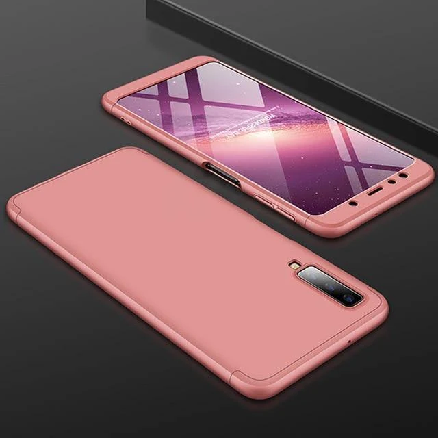 H&A 360-Grad-Vollschutzhülle für Samsung Galaxy J4 Plus J6 Plus J8 A7 2018, matt, stoßfest, PC-Telefonhülle, A7 J8-Hülle
