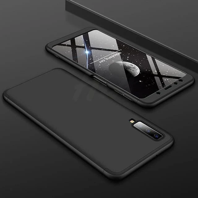 H&A 360-Grad-Vollschutzhülle für Samsung Galaxy J4 Plus J6 Plus J8 A7 2018, matt, stoßfest, PC-Telefonhülle, A7 J8-Hülle
