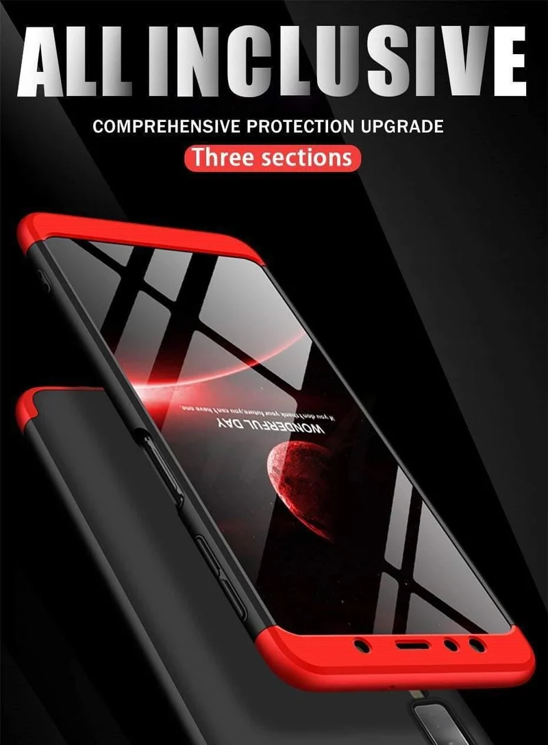 H&A 360-Grad-Vollschutzhülle für Samsung Galaxy J4 Plus J6 Plus J8 A7 2018, matt, stoßfest, PC-Telefonhülle, A7 J8-Hülle